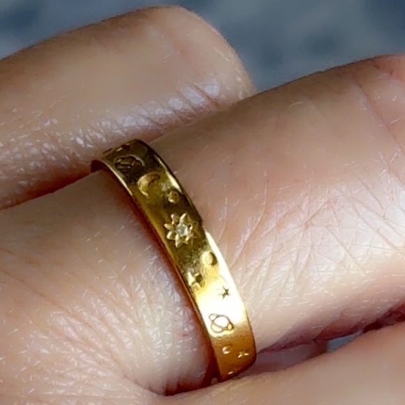 14k Gold Vermeil Celestial Ring - Picture 3 of 13